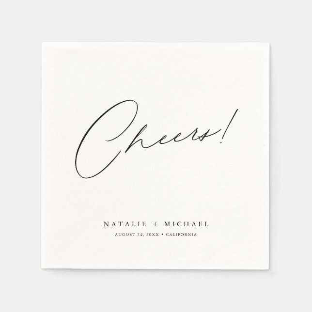 Serviette En Papier Mariage personnalisé personnalisé moderne et éléga (Devant)