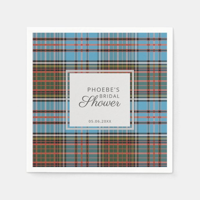 Serviette En Papier Mariage personnalisé Plaid Tartan Clan Anderson po (Devant)