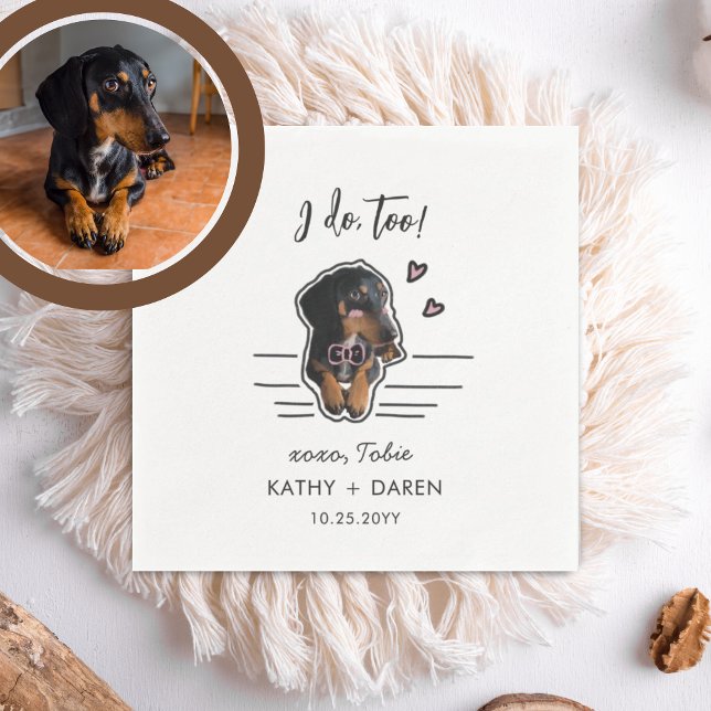 Serviette En Papier Mariage personnalisé unique pour chien de compagni (Créateur téléchargé)