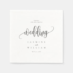 Serviette En Papier Mariage photo Black and White Modern Elegance