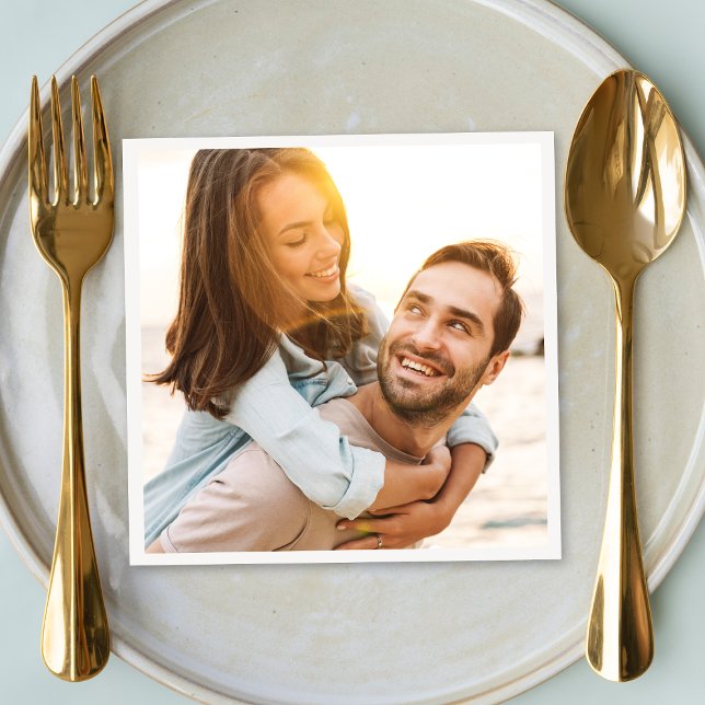 Serviette En Papier Mariage Photo Couple Nouveau marié (Créateur téléchargé)