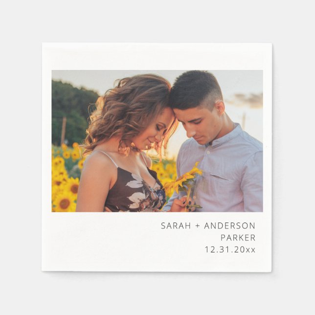 Serviette En Papier Mariage photo instantané ou Partie V2 (Devant)