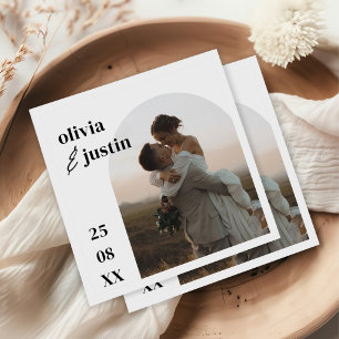 Serviette En Papier Mariage photo minimaliste moderne Boho Arch