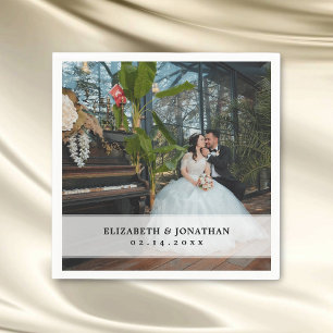 Serviette En Papier Mariage photo minimaliste moderne de mariée et de