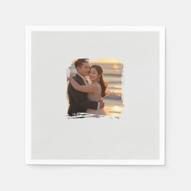 Serviette En Papier Mariage Photo Napkin (Devant)