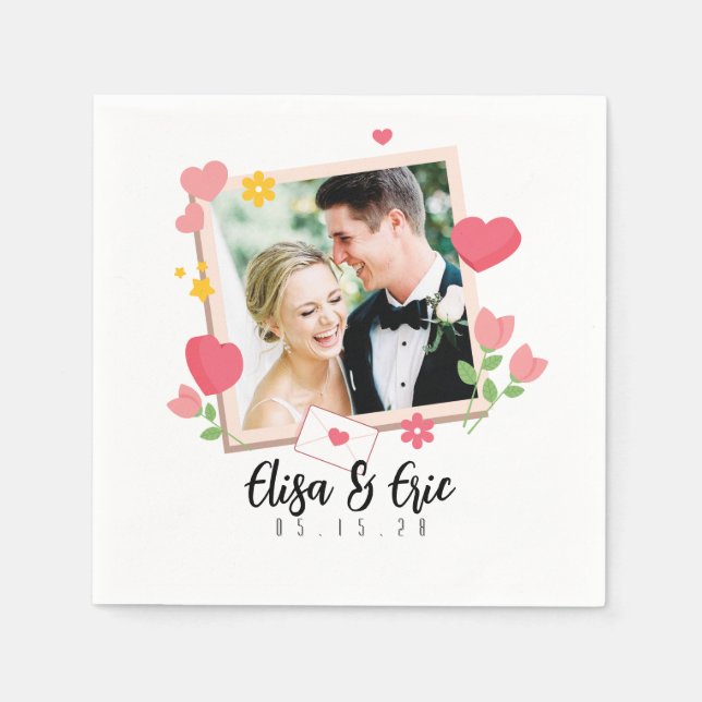 Serviette En Papier Mariage photo Napkin (Devant)