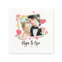Mariage photo Napkin