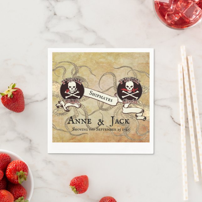 Serviette En Papier Mariage pirate (En situation)