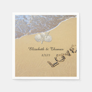 Serviette En Papier Mariage plage, Dollar de sable, Serviettes Starfis