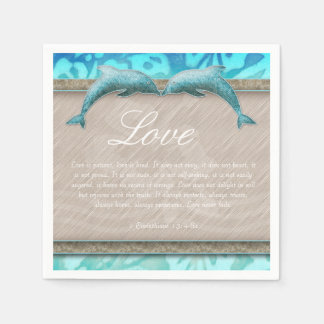 Serviette En Papier Mariage plage Dolphin Luau Party Amour nautique