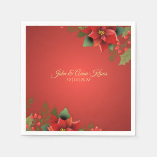Serviette En Papier Mariage Poinsettia Napkins