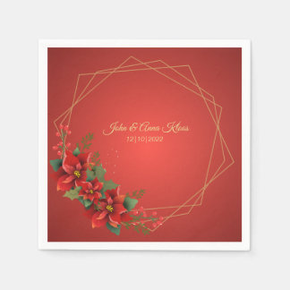 Serviette En Papier Mariage Poinsettia Napkins