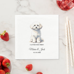 Serviette En Papier Mariage pour animaux de compagnie Bichon couleur c