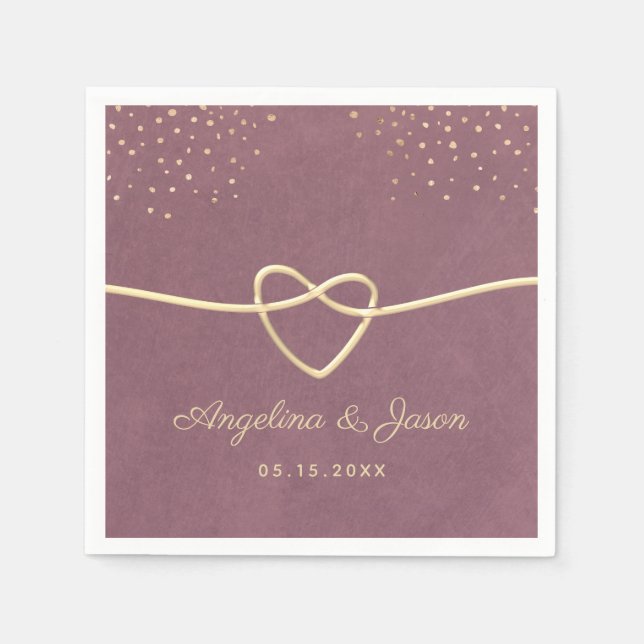 Serviette En Papier Mariage pourpre (Devant)