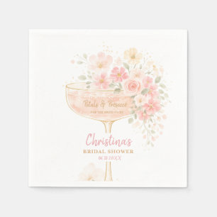 Serviette En Papier Mariage Prosecco & Pétales Enterrement de Vie de J