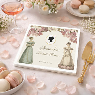 Serviette En Papier Mariage Régence Fête Vintage Élégant Fleurs Roses