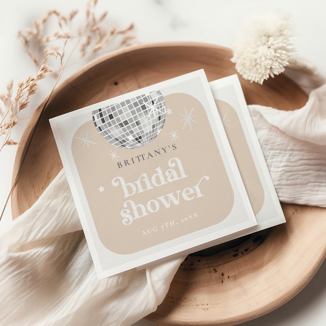 Serviette En Papier Mariage rétro disco groovy Shower  (Créateur téléchargé)