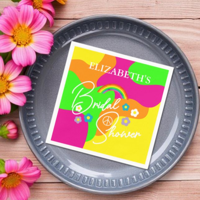 Serviette En Papier Mariage rétro funky (Créateur téléchargé)