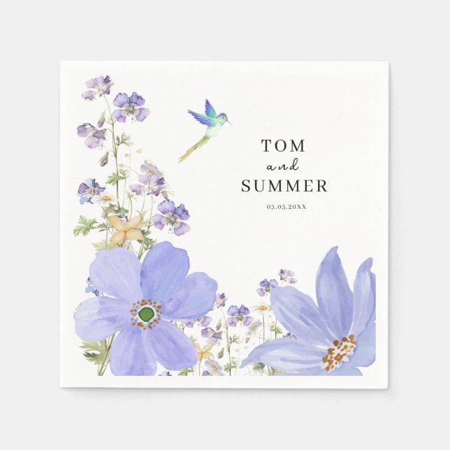 Serviette En Papier Mariage rêveur aux lilas (Devant)