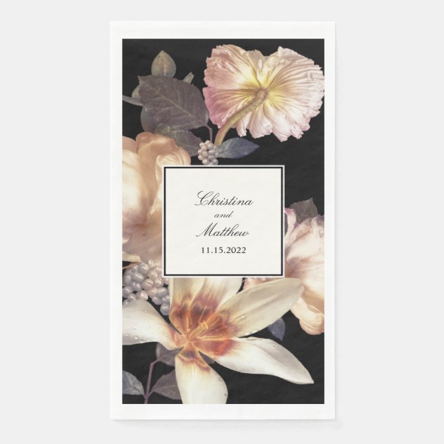 Serviette En Papier Mariage riche Moody Floral élégant (Devant)