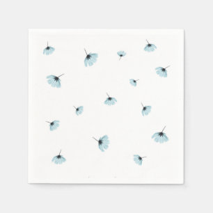 Serviette En Papier mariage romantique à fleurs bleues