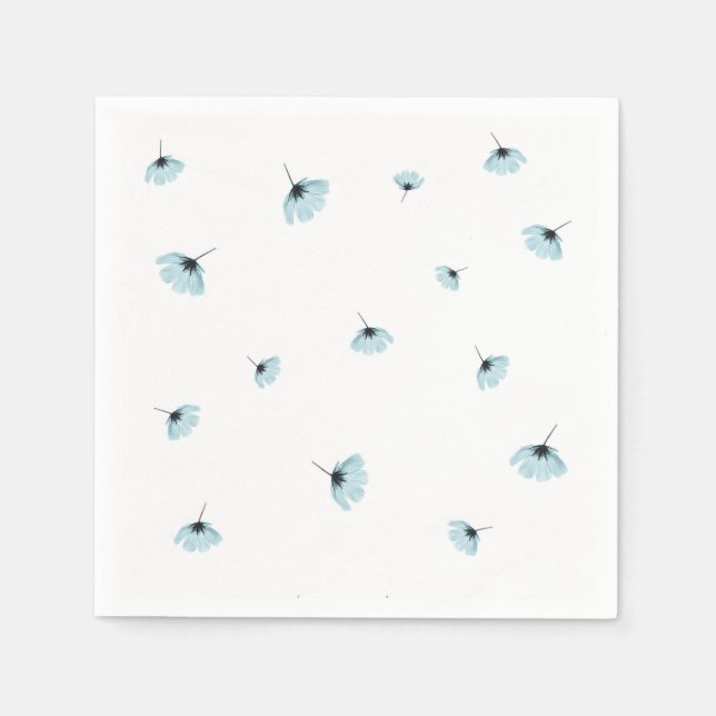 Serviette En Papier mariage romantique à fleurs bleues (Devant)