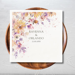 Serviette En Papier Mariage Romantique au Jardin Botanique d'Automne