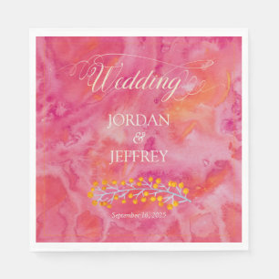 Serviette En Papier Mariage romantique couleur chaude
