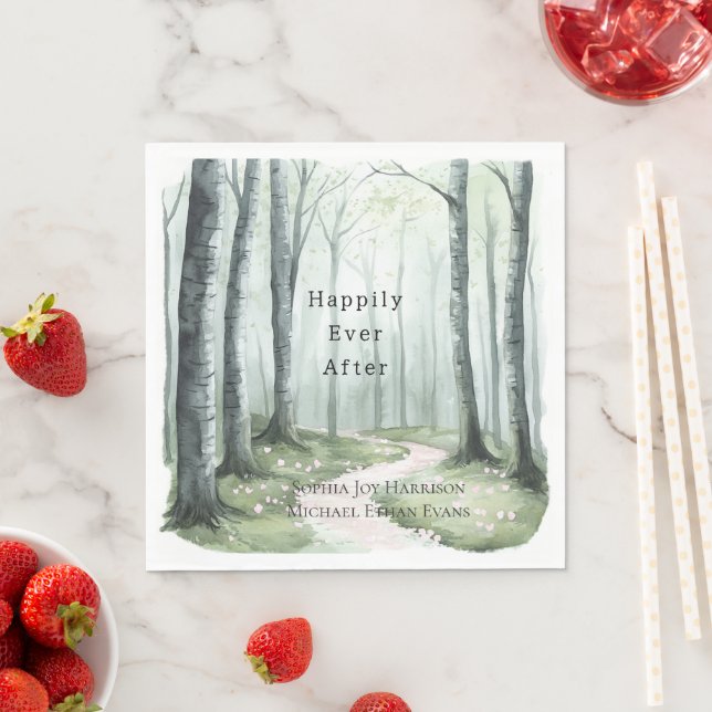 Serviette En Papier Mariage romantique dans une forêt enchantée (En situation)