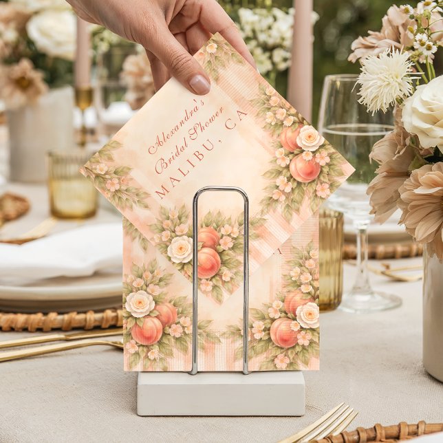 Serviette En Papier Mariage Romantique Fleurs de Pêcher (Créateur téléchargé)