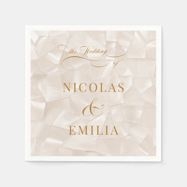 Serviette En Papier Mariage Romantique Simple Neutre (Devant)