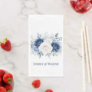 Serviette En Papier Mariage Rose Blanche et Bleue de Conte de Fées Hiv
