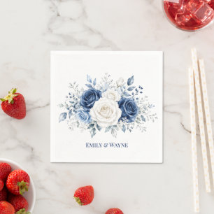 Serviette En Papier Mariage Rose Blanche et Bleue de Conte de Fées Hiv