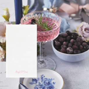 Serviette En Papier Mariage rose chaud personnalisé
