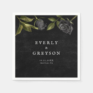 Serviette En Papier Mariage Rose d'Halloween sombre