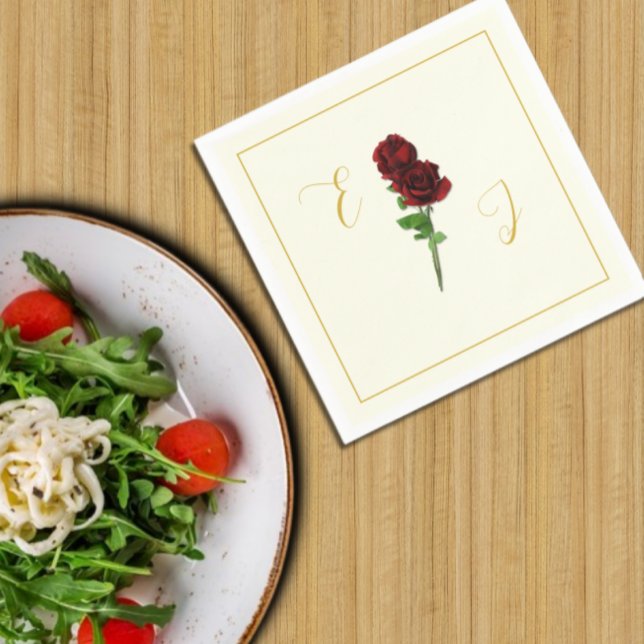 Serviette En Papier Mariage Rose d'or ivoire (Créateur téléchargé)