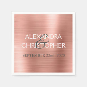 Serviette En Papier Mariage Rose Gold Blush Pink Foil serviettes