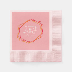 Serviette En Papier Mariage Rose Orange Rose Clair Rouge Lever de Sole