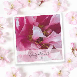 Serviette En Papier Mariage rose Peony