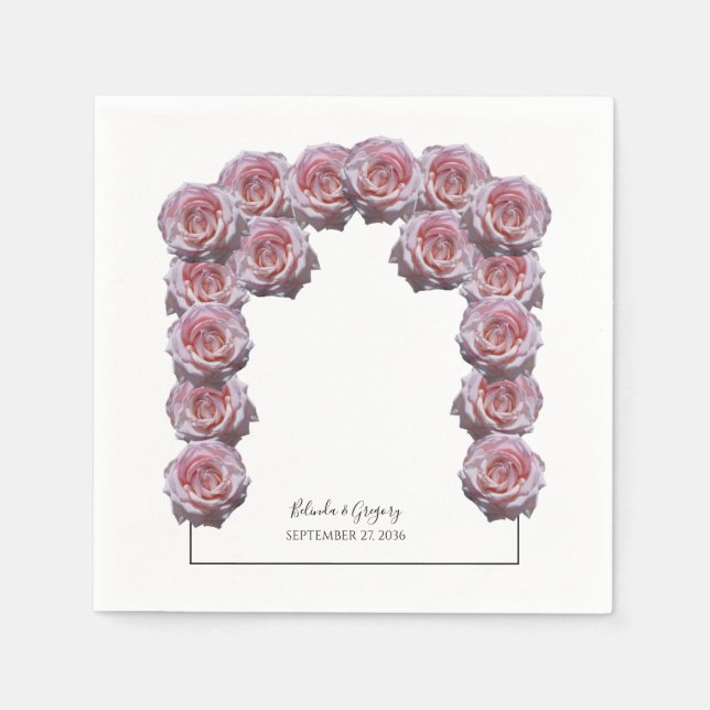 Serviette En Papier Mariage Rose rose clair (Devant)