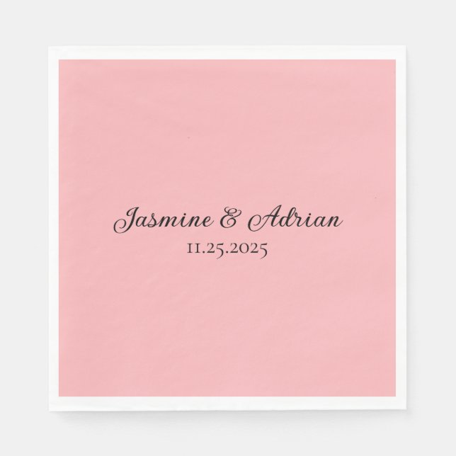 Serviette En Papier Mariage Rouge à Bulles (Devant)