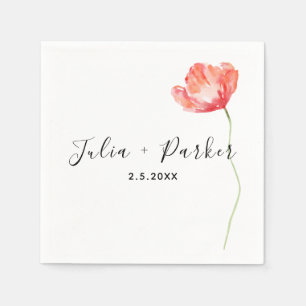 Serviette En Papier Mariage rouge de Poppy moderne