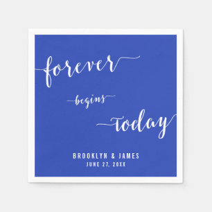 Serviette En Papier Mariage Royal Blue simple pour toujours