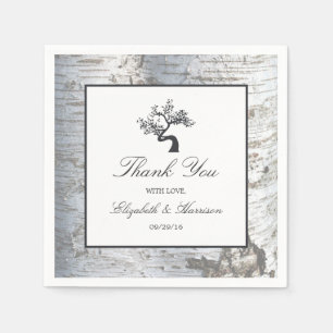 Serviette En Papier Mariage Rustic Silver Birch Tree