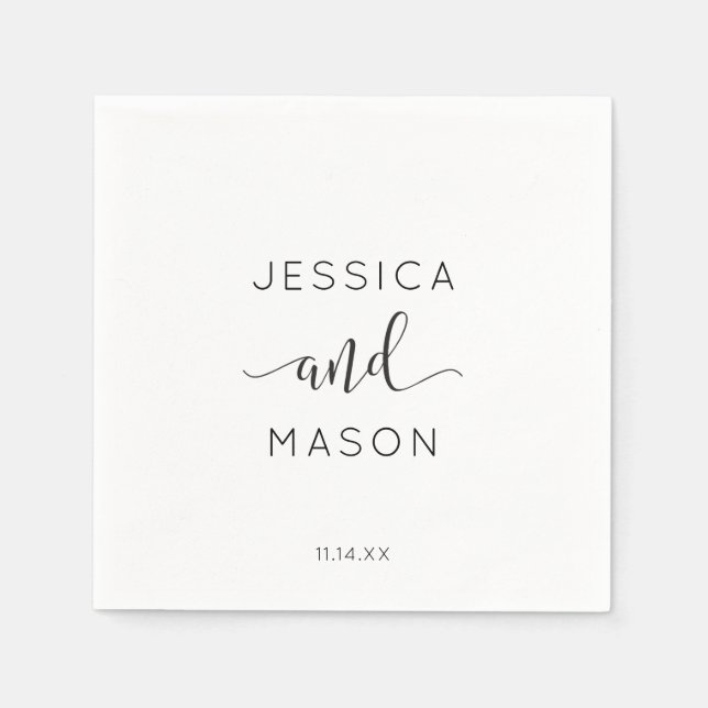 Serviette En Papier Mariage rustique Napkin Cocktail Napktail (Devant)