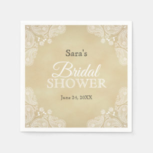 Serviette En Papier Mariage rustique personnalisé avec motif Paisley d