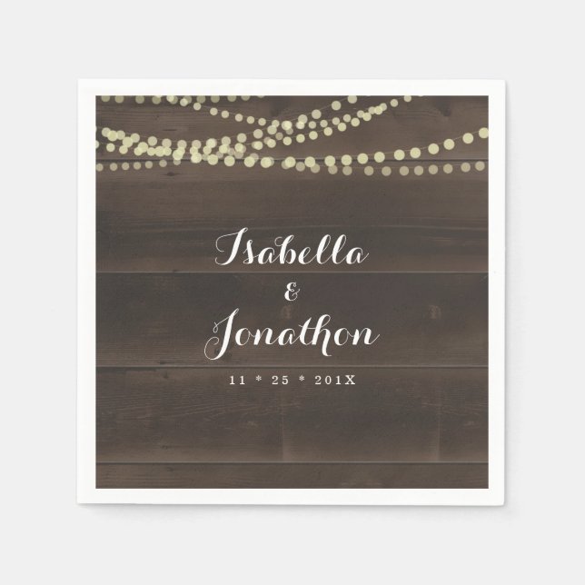 Serviette En Papier Mariage rustique simple (Devant)
