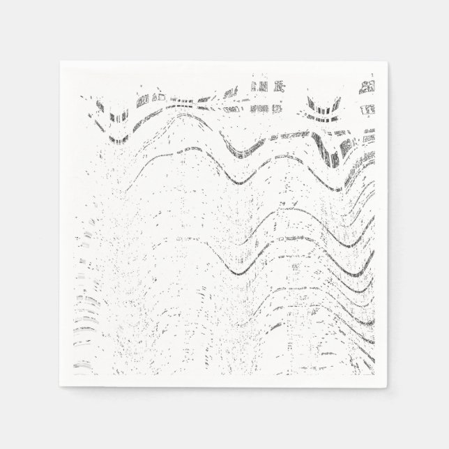 Serviette En Papier Mariage Rustique Tourbillon Abstrait Noir Et Blanc (Devant)