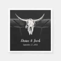 Mariage Rustique Western Noir et Blanc Taureau