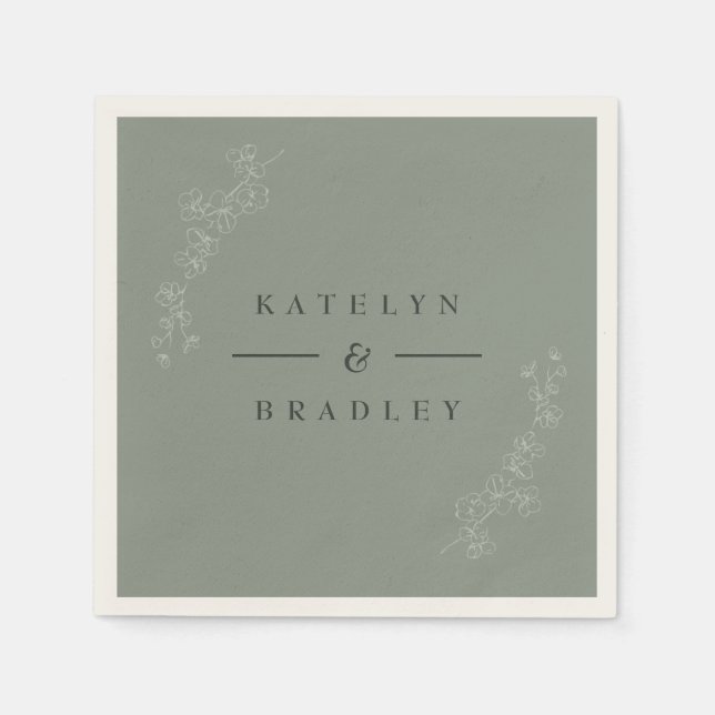 Serviette En Papier Mariage Sage Dream (Devant)